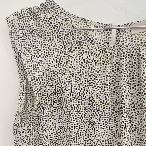 Loft white patterned lightweight blouse perfect for work NWOT small - Picture 6 of 7